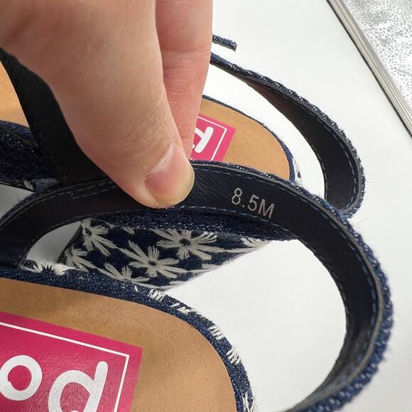 Pop Womens Grandiose Heeled Sandals Blue White Size 8.5M - Picture 7 of 10